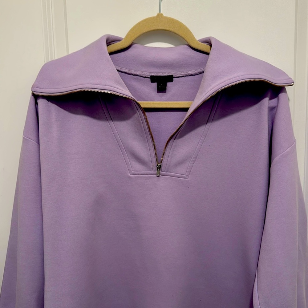 Ann Taylor Lavender zip up shirt size M